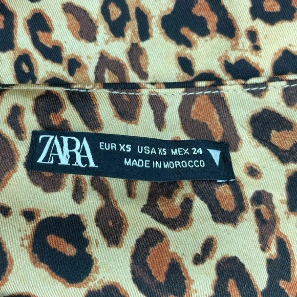 Zara Leopard Print Draped Neckline Camisole Tank Top  Size XS Mob Wife - Picture 3 of 9